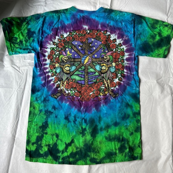 VINTAGE 2000 Liquid Blue Grateful Dead Celtic Mandala Tie Dye T-Shirt Medium. - Picture 4 of 6